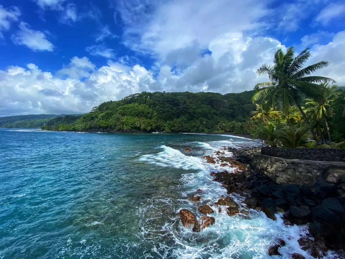Vue du trou du souffleur à Tahiti