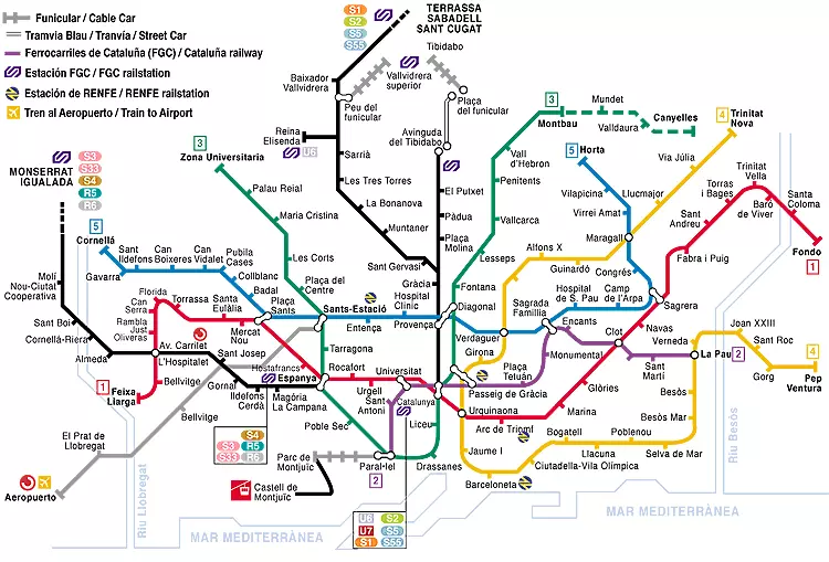 plan barcelone carte métro